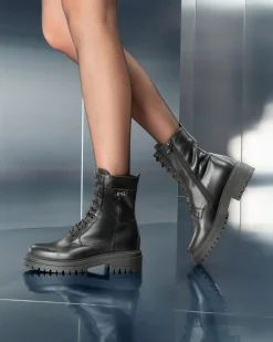 ANFIBI PELLE LOGO LATERALE METALLICO