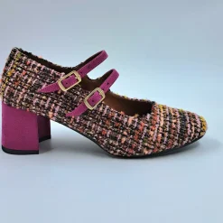 BALLERINE TESSUTO DOPPIA CHIUSURA FUXIA