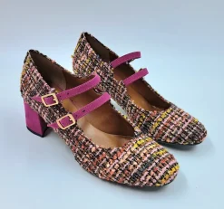 BALLERINE TESSUTO DOPPIA CHIUSURA FUXIA