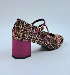 BALLERINE TESSUTO DOPPIA CHIUSURA FUXIA