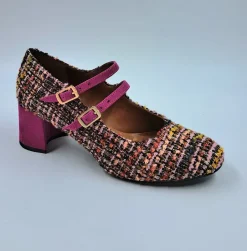 BALLERINE TESSUTO DOPPIA CHIUSURA FUXIA