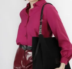 BORSE A SPALLA EFFETTO SUEDE NERO