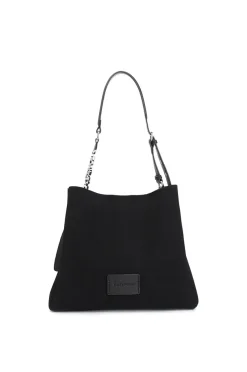 BORSE A SPALLA EFFETTO SUEDE NERO
