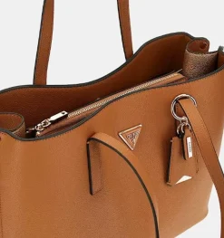 BORSE SHOPPING GUESS MERIDIAN COGNAC