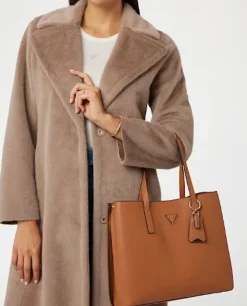 BORSE SHOPPING GUESS MERIDIAN COGNAC