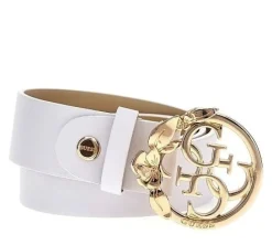 CINTURE FIBBIA LOGO E FLOREAL BIANCA