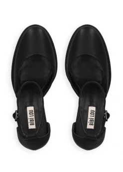 DECOLLETE' PELLE PLATEAU NERA