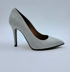 DECOLLETE TESSUTO ARGENTO