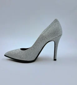 DECOLLETE TESSUTO ARGENTO