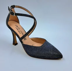 DECOLLETE' TESSUTO LUX BLU CON INCROCIO