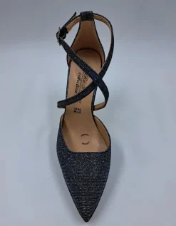 DECOLLETE' TESSUTO LUX BLU CON INCROCIO