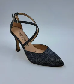 DECOLLETE' TESSUTO LUX BLU CON INCROCIO