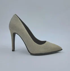 DECOLLETE TESSUTO PLATINO