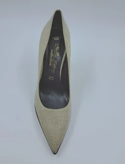 DECOLLETE TESSUTO PLATINO