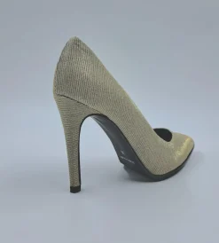 DECOLLETE TESSUTO PLATINO