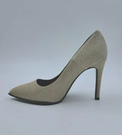 DECOLLETE TESSUTO PLATINO