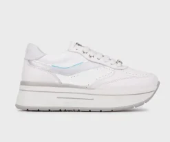 JANET&JANET SNEAKERS BIANCO DETTAGLI ARGENTO