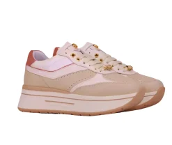 JANET&JANET SNEAKERS PELLE LATTE PINK