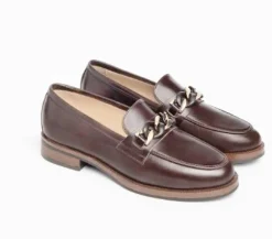 MOCASSINI CON DECORAZIONE CATENA BICOLOR