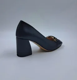 MOCASSINI FIBBIA METALLICA NERO