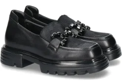 MOCASSINI PELLE APPLICAZIONE STRASS NERI