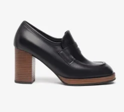 MOCASSINI PELLE TACCO ALTO