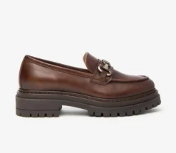 MOCASSINI VERA PELLE APPLICAZIONE METALLICA MARRONE