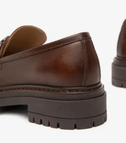 MOCASSINI VERA PELLE APPLICAZIONE METALLICA MARRONE