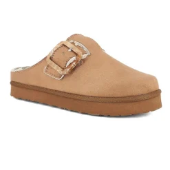 PANTOFOLE TESSUTO ED ECOPELLICCIA FIBBIA