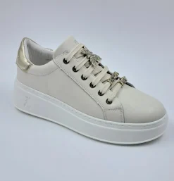 PATRIZIA PEPE SNEAKERS PELLE PANNA CHARMS
