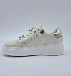 PATRIZIA PEPE SNEAKERS PELLE PANNA CHARMS