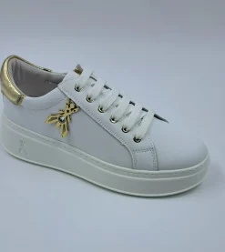 PATRIZIA PEPE SNEAKERS PELLE LOGO METALLO MAXI