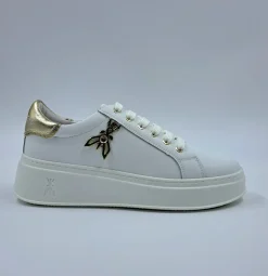 PATRIZIA PEPE SNEAKERS PELLE LOGO METALLO MAXI