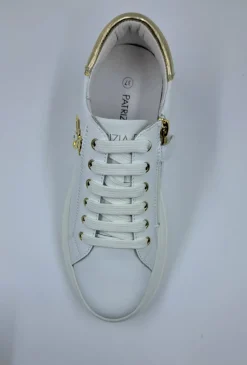 PATRIZIA PEPE SNEAKERS PELLE LOGO METALLO MAXI