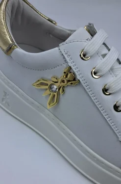 PATRIZIA PEPE SNEAKERS PELLE LOGO METALLO MAXI