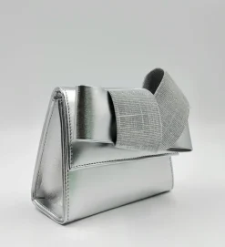 POCHETTE ARGENTO DETTAGLIO FIOCCO