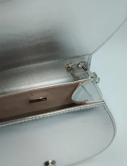 POCHETTE ARGENTO MANICO STRASS