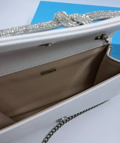 POCHETTE BIANCA CON DETTAGLI STRASS