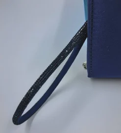 POCHETTE CON MANICO STRASS BLU