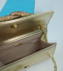 POCHETTE PLATINO APPLICAZIONE STRASS NODO