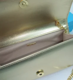 POCHETTE PLATINO CON DETTAGLI STRASS