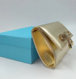 POCHETTE PLATINO CON FIOCCO STRASS