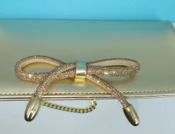 POCHETTE PLATINO CON FIOCCO STRASS