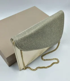 POCHETTE PLATINO TESSUTO GLITTER