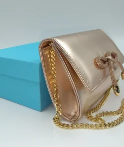 POCHETTE RAME CON FIOCCO STRASS