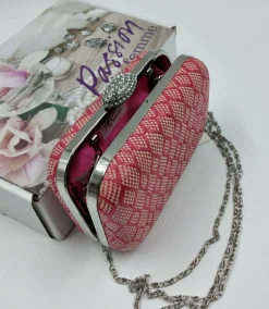 POCHETTE ROMBI RAFIA