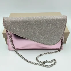 POCHETTE ROSA TESSUTO GLITTER