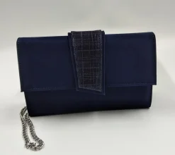 POCHETTE TESSUTO BLU DETTAGLIO LUX