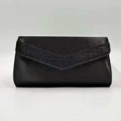 POCHETTE TESSUTO NERO DETTAGLIO LUX