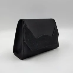 POCHETTE TESSUTO NERO DETTAGLIO LUX